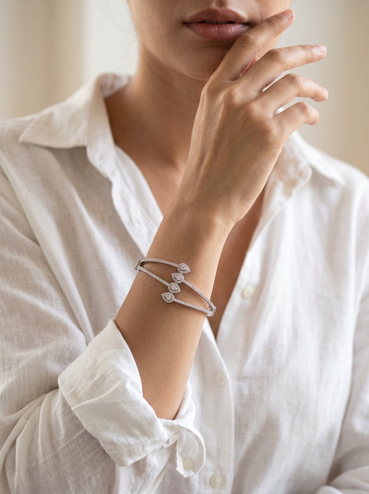 925 Sterling Silver Women Bangle Bracelet-SBT-20090
