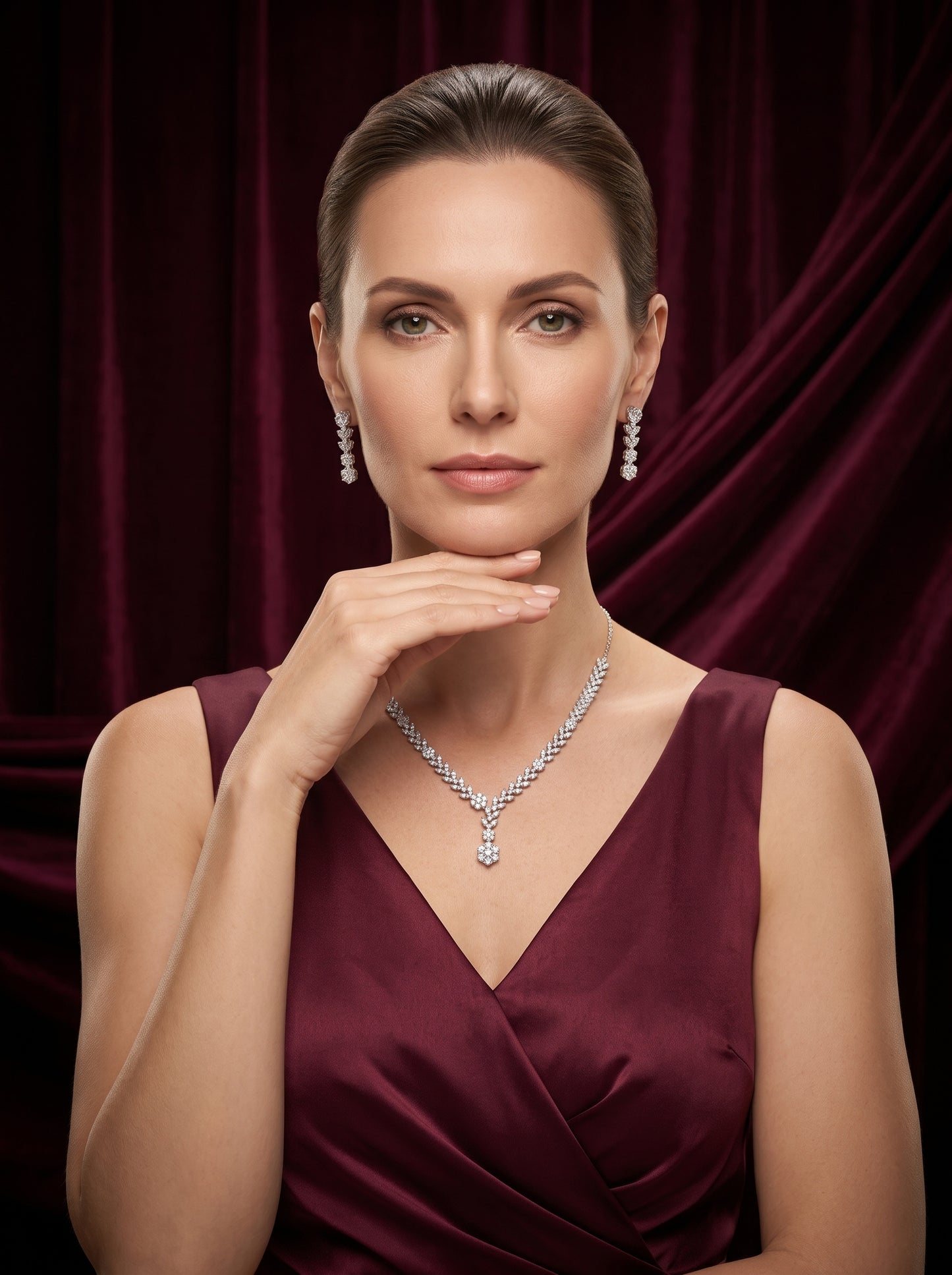 925 Silver Sterling Nacklace Set-SNS-20142