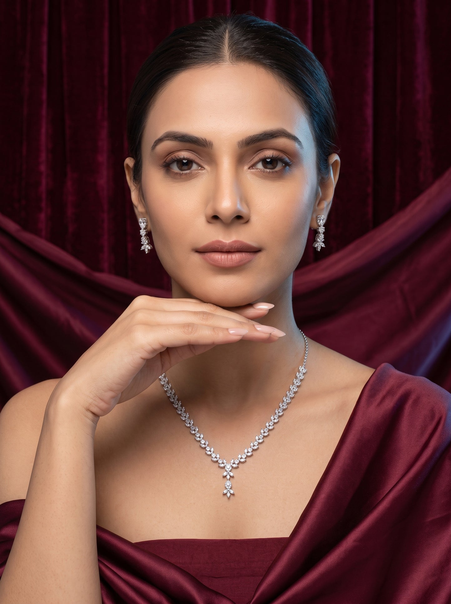 925 Silver Sterling Nacklace Set-SNS-20143