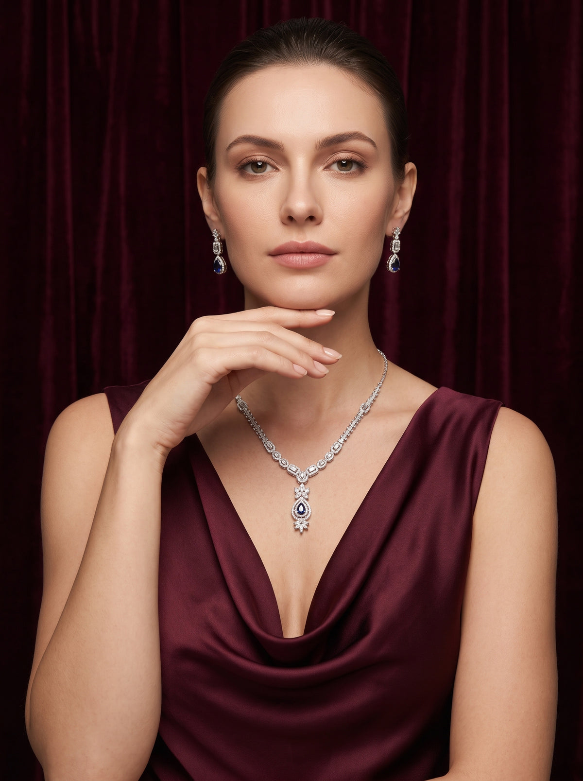 925 Silver Sterling Nacklace Set-SNS-20151