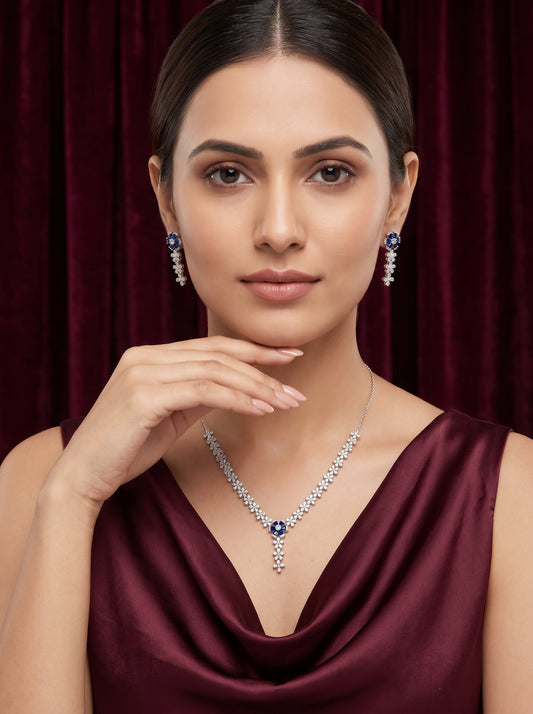 925 Silver Sterling Nacklace Set-SNS-20148