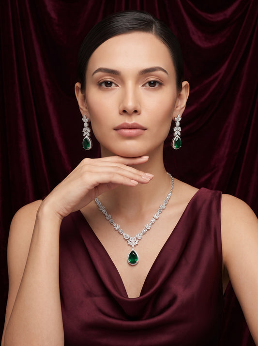 925 Silver Sterling Nacklace Set-SNS-20154