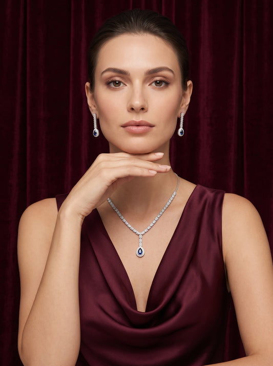 925 Silver Sterling Nacklace Set-SNS-20150